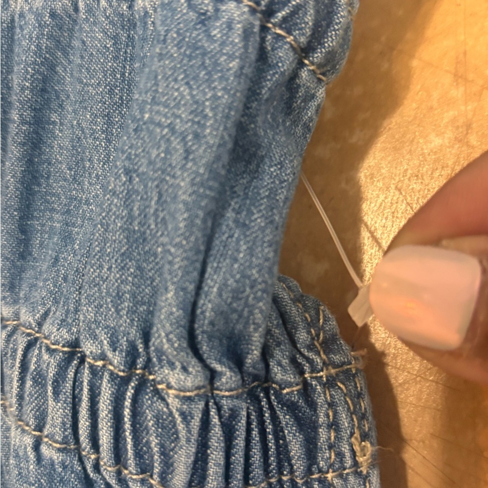 New Free People Sunrays One-Piece Denim Wide-Leg Jumpsuit We The Free - Picture 9 of 16